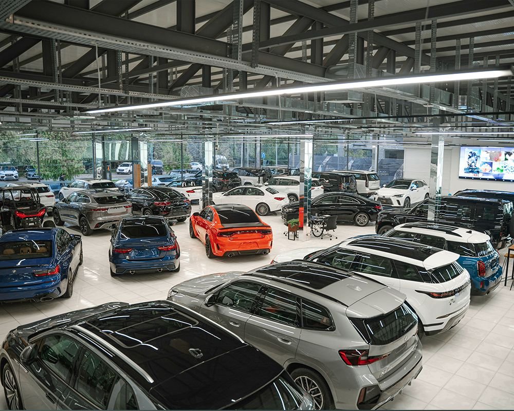 Sabra showroom floor with cars on display